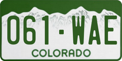 CO license plate 061WAE