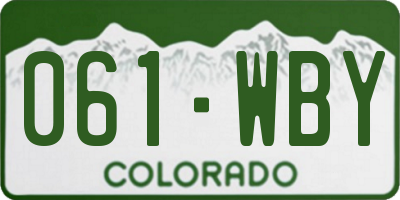 CO license plate 061WBY