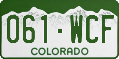 CO license plate 061WCF