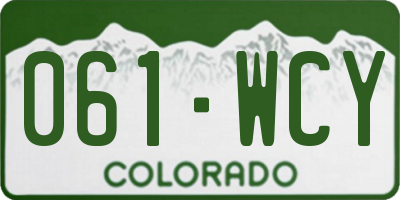CO license plate 061WCY