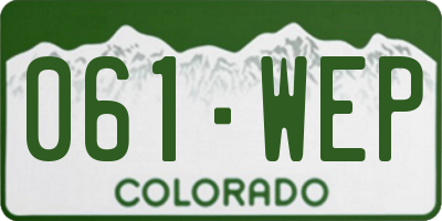 CO license plate 061WEP