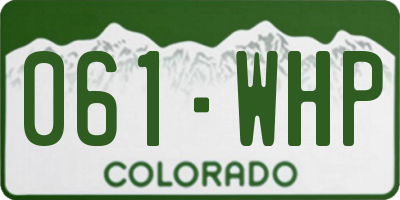 CO license plate 061WHP