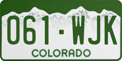 CO license plate 061WJK