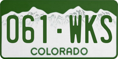 CO license plate 061WKS