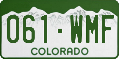 CO license plate 061WMF