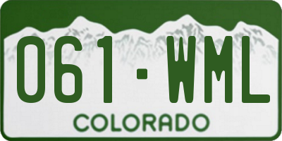 CO license plate 061WML