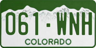 CO license plate 061WNH