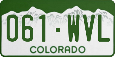 CO license plate 061WVL