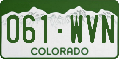 CO license plate 061WVN