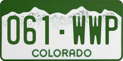 CO license plate 061WWP