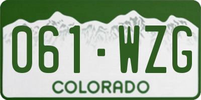 CO license plate 061WZG