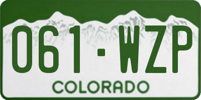 CO license plate 061WZP