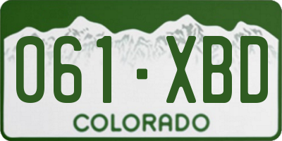 CO license plate 061XBD