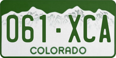 CO license plate 061XCA