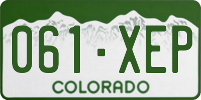CO license plate 061XEP