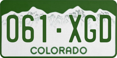 CO license plate 061XGD