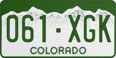CO license plate 061XGK