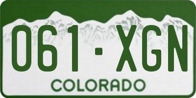 CO license plate 061XGN