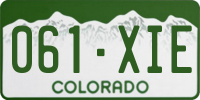 CO license plate 061XIE