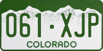 CO license plate 061XJP