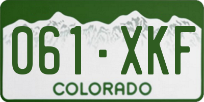 CO license plate 061XKF