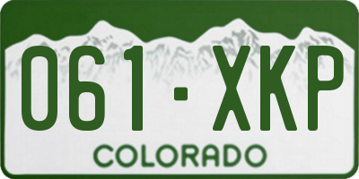 CO license plate 061XKP