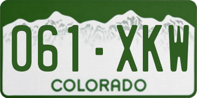 CO license plate 061XKW