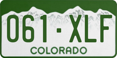 CO license plate 061XLF
