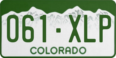 CO license plate 061XLP