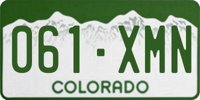 CO license plate 061XMN