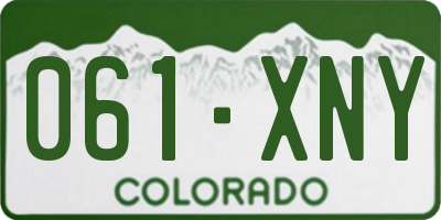 CO license plate 061XNY