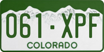 CO license plate 061XPF