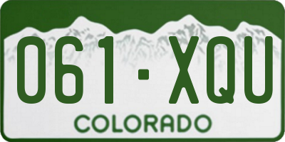 CO license plate 061XQU
