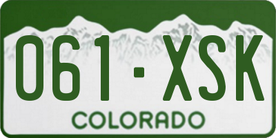 CO license plate 061XSK