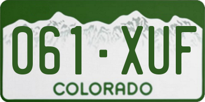 CO license plate 061XUF