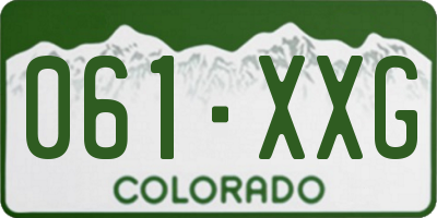 CO license plate 061XXG