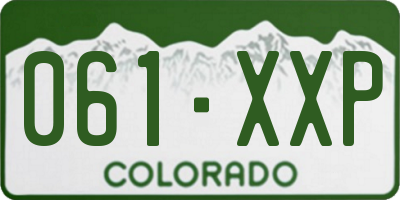 CO license plate 061XXP