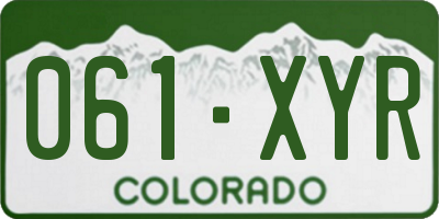 CO license plate 061XYR