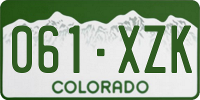 CO license plate 061XZK