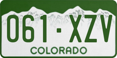 CO license plate 061XZV