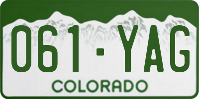 CO license plate 061YAG