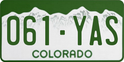 CO license plate 061YAS