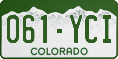 CO license plate 061YCI