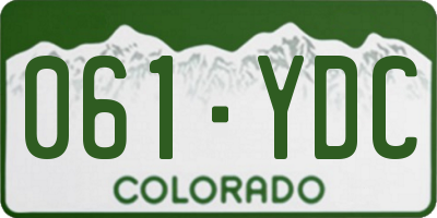 CO license plate 061YDC