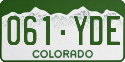 CO license plate 061YDE