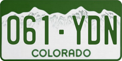CO license plate 061YDN
