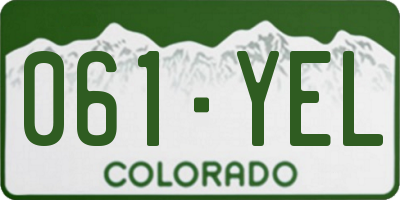 CO license plate 061YEL