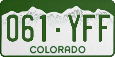 CO license plate 061YFF