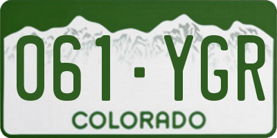CO license plate 061YGR