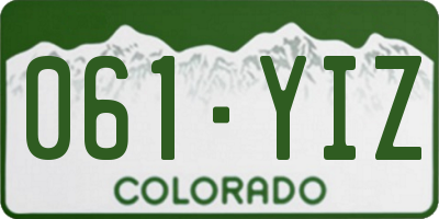 CO license plate 061YIZ